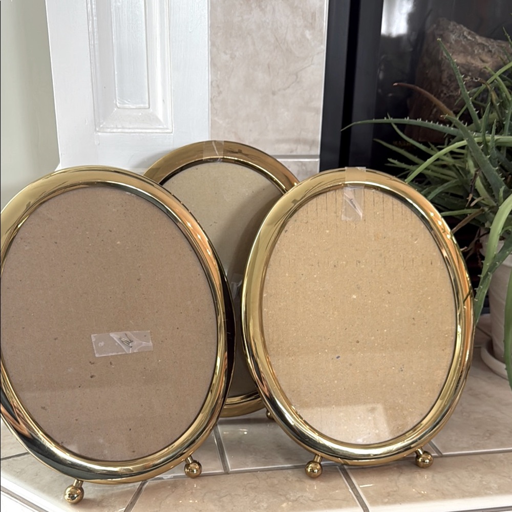 Brass Oval Photo Frame Set of 3